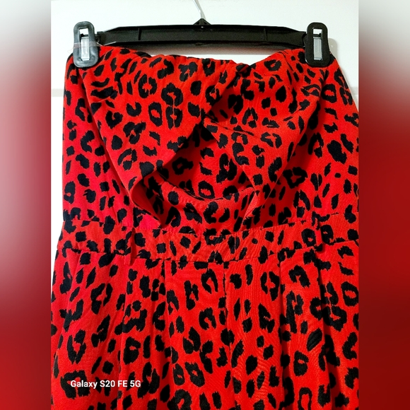 Charlotte Russe Leopard Print Pantsuit Red Black Size S Retro Punk Night Out - Picture 3 of 8